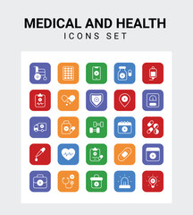 Medical and Health related icon set