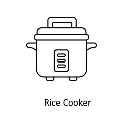 Rice Cooker Vector  outline Icons. Simple stock illustration stock