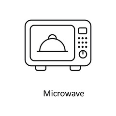 Microwave  Vector  outline Icons. Simple stock illustration stock