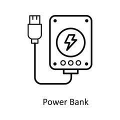 Power Bank  Vector  outline Icons. Simple stock illustration stock