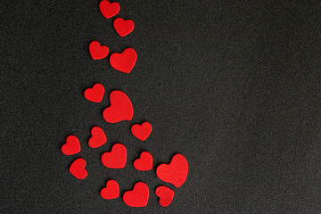 Red heart shape on a black background