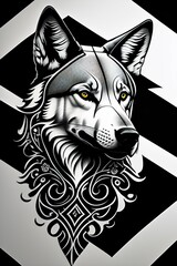 wolf head illustration