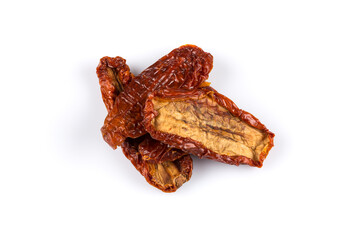 dried tomatoes on white background