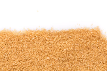 Crystals cane sugar isolated on white