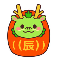 辰の干支達磨　イラスト素材