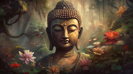 buddha statue in the garden