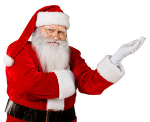 Portrait of Smiling Santa Claus on white background