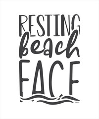 Typography summer design SVG vector-Resting beach face
