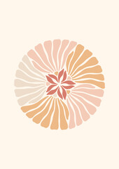 Groovy Boho 70s Flower Print Hippie Vintage Poster Magical Celestial Peace Love Wall Art Retro Wave