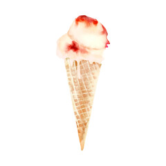 strawberry ice cream cone 