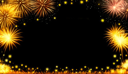 Fireworks with Abstract bokeh background