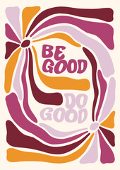 Groovy Boho 70s Flower Print Hippie Vintage Poster Magical Celestial Peace Love Wall Art Retro