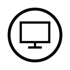 Computer monitor line icon.	