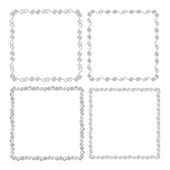 
set of calligraphic abstract square frame decorative Line art Scroll vintage ornate frame borders and page border design elements for weddings, invitations, banners, greeting card Vector art
