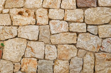 Stone wall texture background in Spain, Provinze of Valencia, City of Denia
