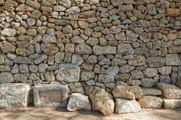 Stone wall texture background in Spain, Provinze of Valencia, City of Denia