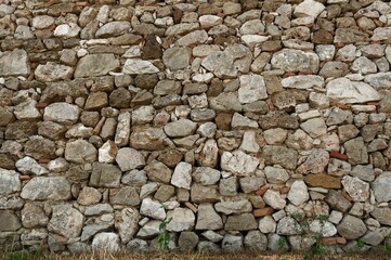 Stone wall texture background in Spain, Provinze of Valencia, City of Denia