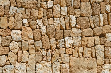 Stone wall texture background in Spain, Provinze of Valencia, City of Denia