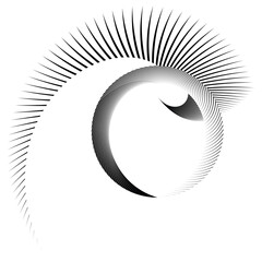 abstract circle symbol, sign, logo, emblem, icon, halftone lines geometric pattern, vector modern design element