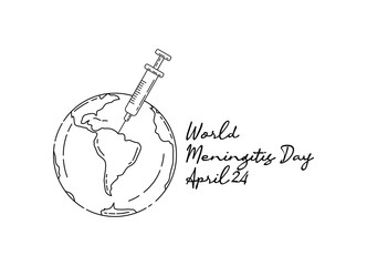 line art of world meningitis day good for world meningitis day celebrate. line art. illustration. - obrazy, fototapety, plakaty