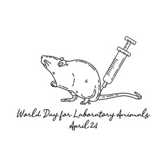 line art of world day for laboratory animals good for world day for laboratory animals celebrate. line art. illustration.