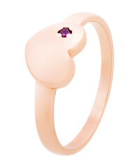 Golden ring on a white background