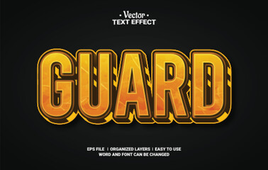 Fototapeta premium Guard Editable Vector Text Effect.