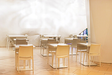 stylish minimalist interior in white colors. horizontal