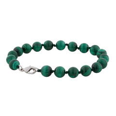 Green mineral bracelet on a white background