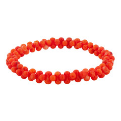 Obraz premium Red mineral bracelet on a white background