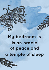 Beautiful printable sleep affirmation card for a good sleep, bedtime, restful night