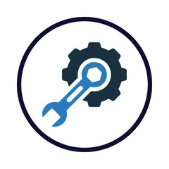 wrench, gear, work tools wrench gear icon