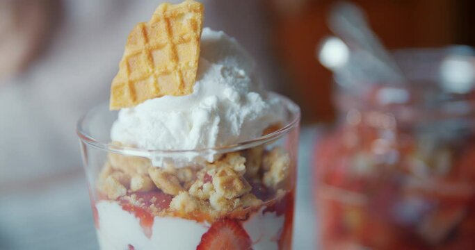 Decorating Strawberry Yogurt Ice Cream