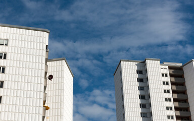 A gap between two high-rise buildings in Gropiusstadt berlin