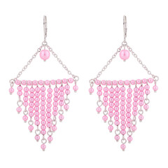 A pair of earrings on a white background