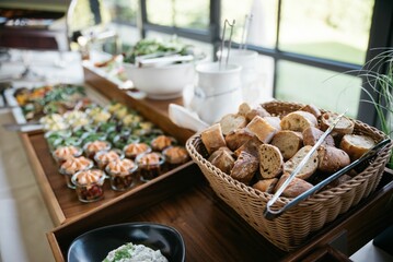 Appetizer buffet in the hotel