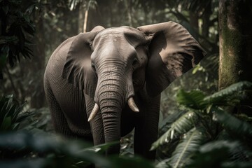 Naklejka premium elephant in the jungle