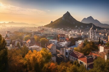 Obraz premium A beautiful view of a mountain in the outdoors, made with generative ai