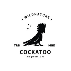 Fototapeta na wymiar vintage retro hipster cockatoo logo vector silhouette art icon for farm