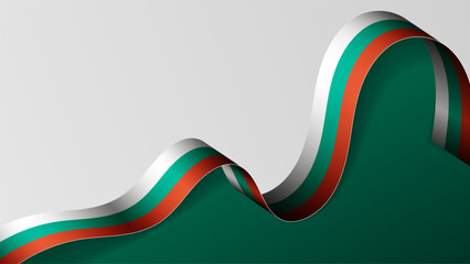 Bulgaria ribbon flag background.