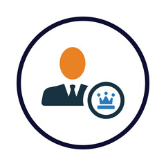 man, people, crown, award, star, business award employee icon