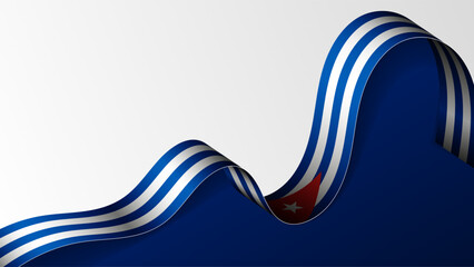 Cuba ribbon flag background.