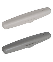 Toothbrush cases on a white background