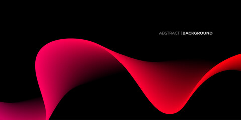 Fluid poster cover with pink to red gradient color. abstract wavy template with blend shapes