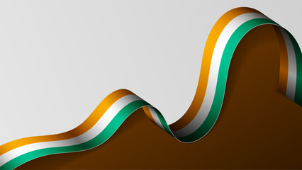 IvoryCoast ribbon flag background.