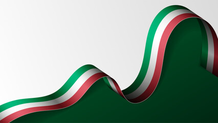 Italy ribbon flag background.