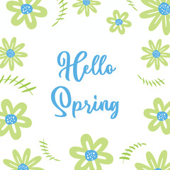 spring background with floral decoration, text editable. Template for banner, poster, social media, greeting card.