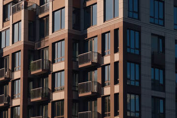 Fototapeta na wymiar Moden apartments windows - generative AI