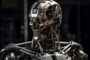 Fototapeta premium Robot artificial intelligence. Innovative technologies. Generative AI