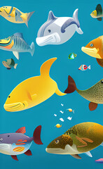 Naklejka premium The Elusive Anglefish made with Generative AI